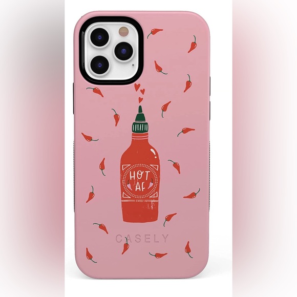 casely Accessories - BRAND NEW Casely iPhone 12/12 Pro Case | Spicy AF | Pink Chili Hot Sauce Case